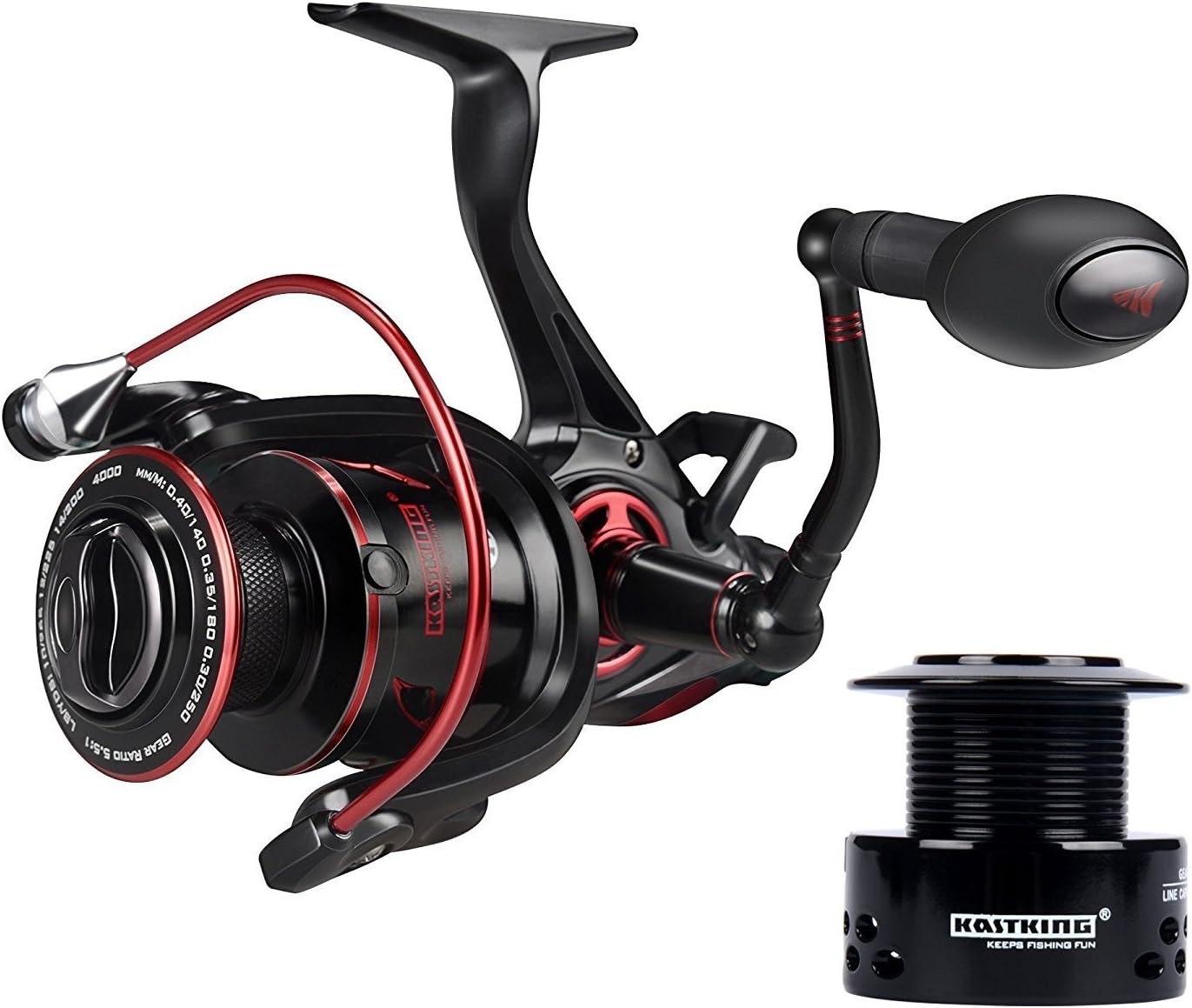KastKing Sharky Baitfeeder III Spinning Reel 10+1 Shielded Stainless Steel BB - Carbon Fiber Drag for Live Liner Bait Fishing Action - Image 3
